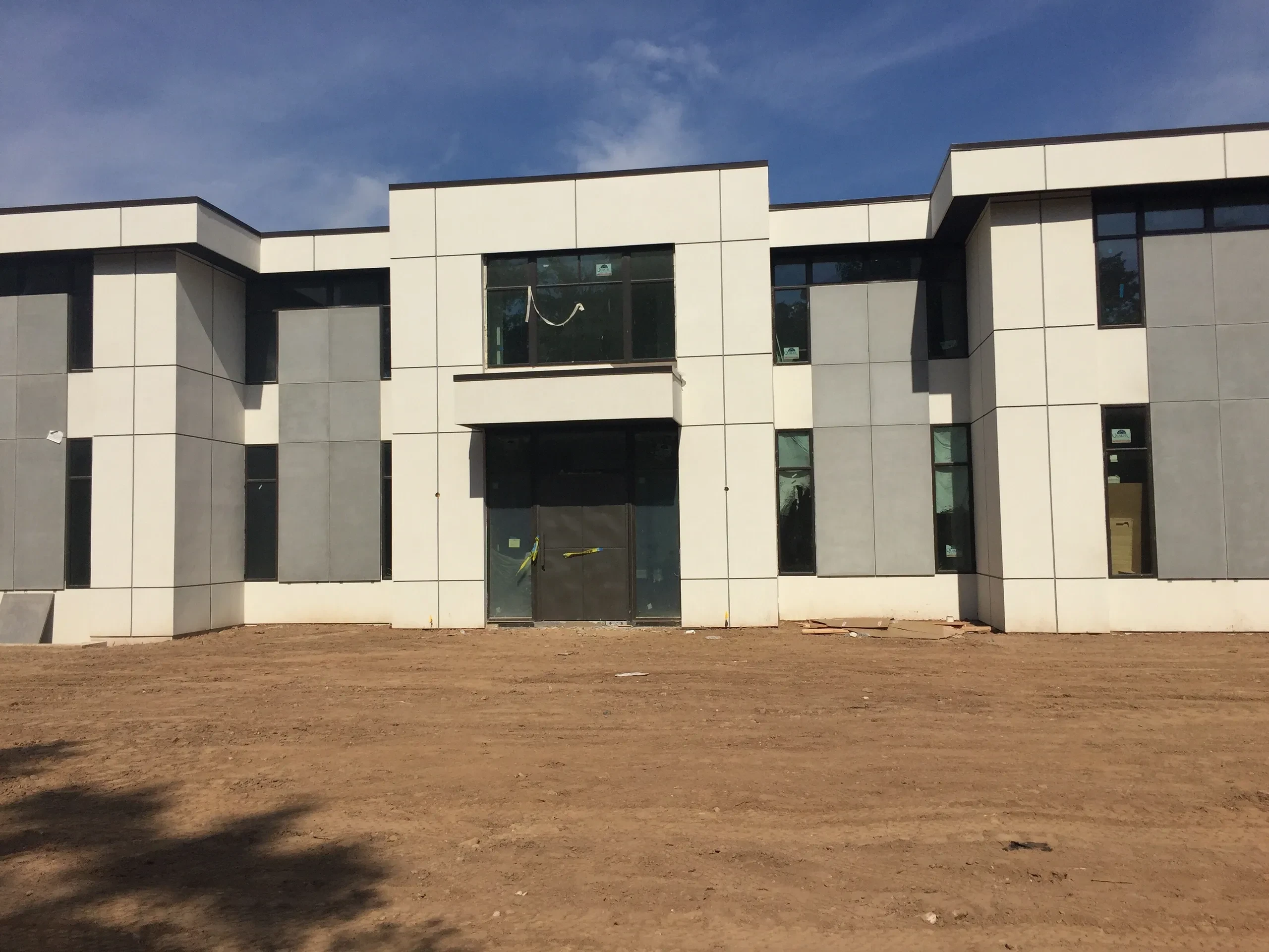 Contemporary commercial building under construction