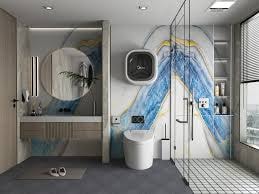 Clean modern bathroom renovation with tile and updated fixtures